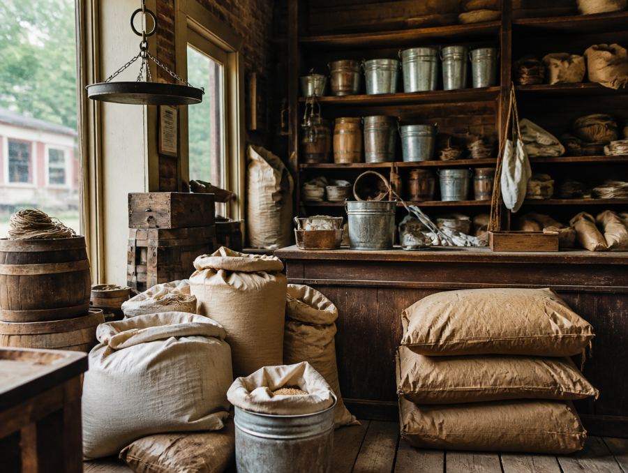 Inside a country feed store